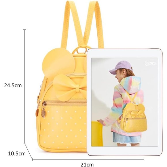 Bowknot Polka Dot Mini Backpack And Convertible Shoulder Bag Purse for Women - Picture 2 of 7